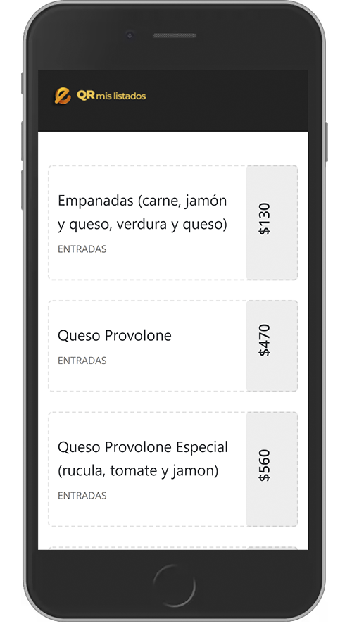 Listados con descripciones y precios